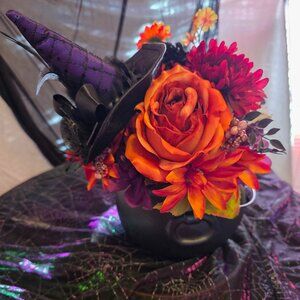 Witch's Brew Cauldron Floral Arrangement | Handmade Halloween Decor